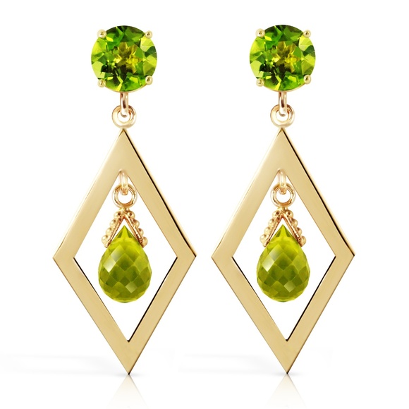 Galaxy Gold Products Jewelry - 14K. SOLID GOLD CHANDELIERS EARRING WITH PERIDOTS